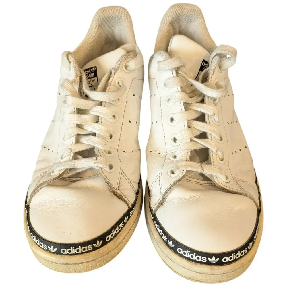 Adidas Stan Smith Branding Strip Sneakers Womens 8.5 White Leather Shoes FV7304